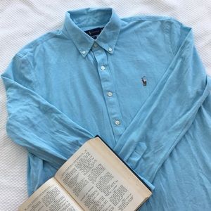 Ralph Lauren Sky Blue Knit Oxford XL